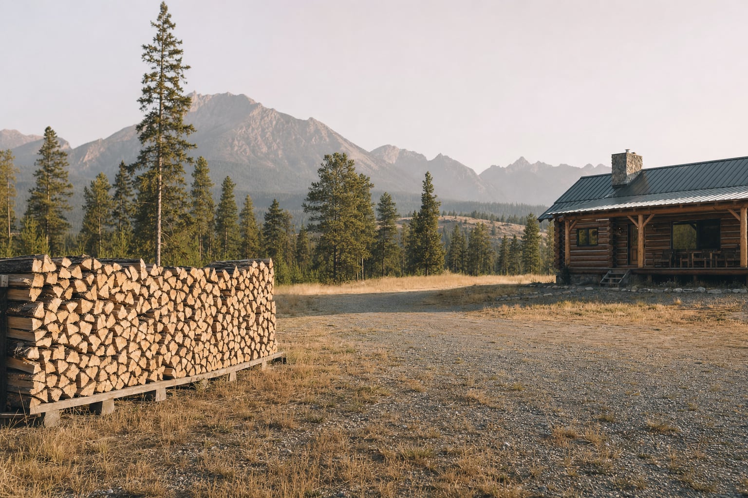Firewood Storage & Defensible Space on a Montana Property